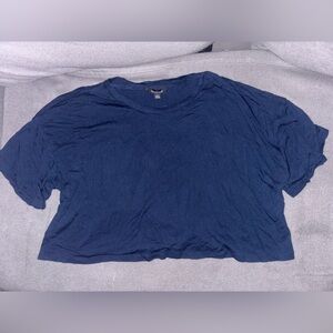 Ambiance Dark Blue Short Sleeve cropped Tee